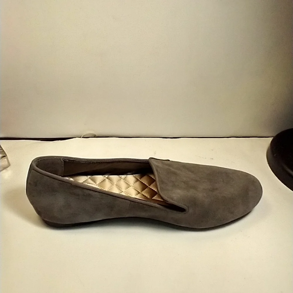 Birdies The Starling Gray Suede Leather Slip On Loafers Shoes Women's sz 9.